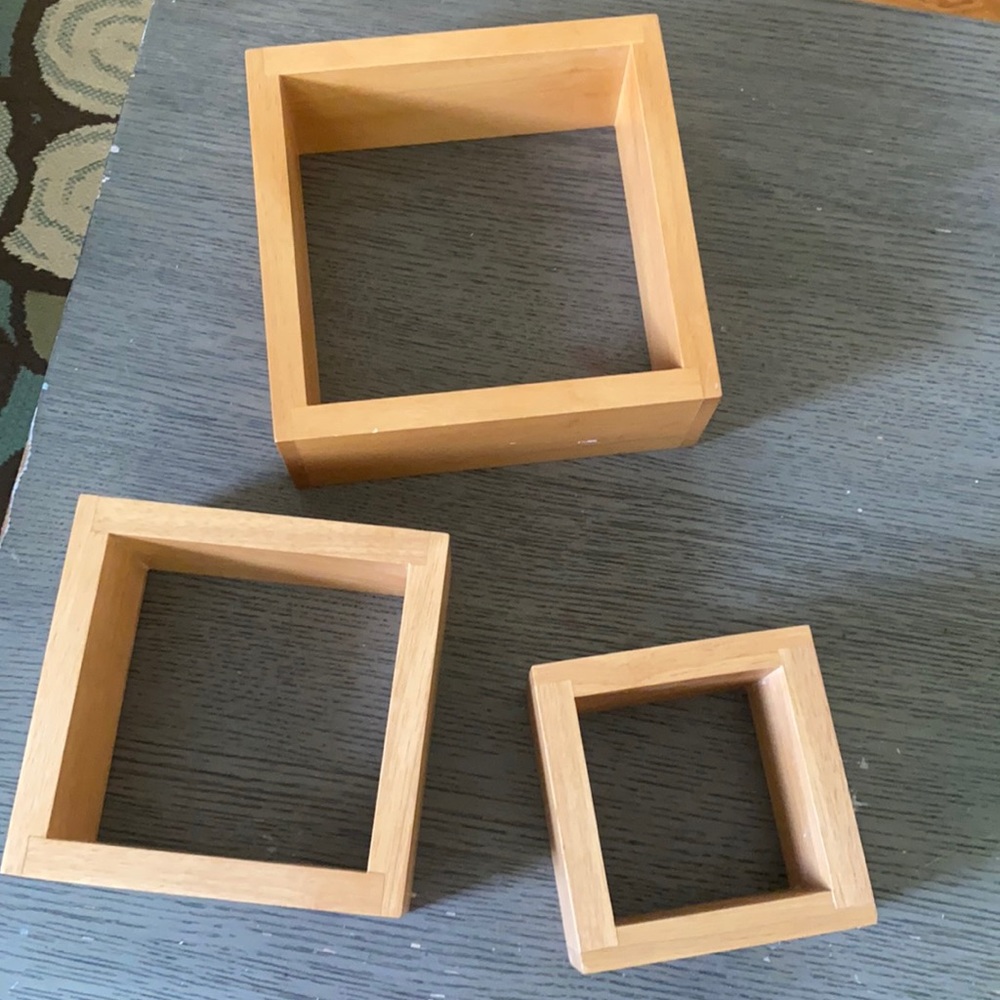 Brown cube shelving